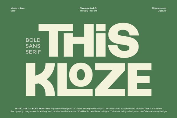 Thiskloze: A Bold Sans Serif Font for Handmade Labels, Invitations & More